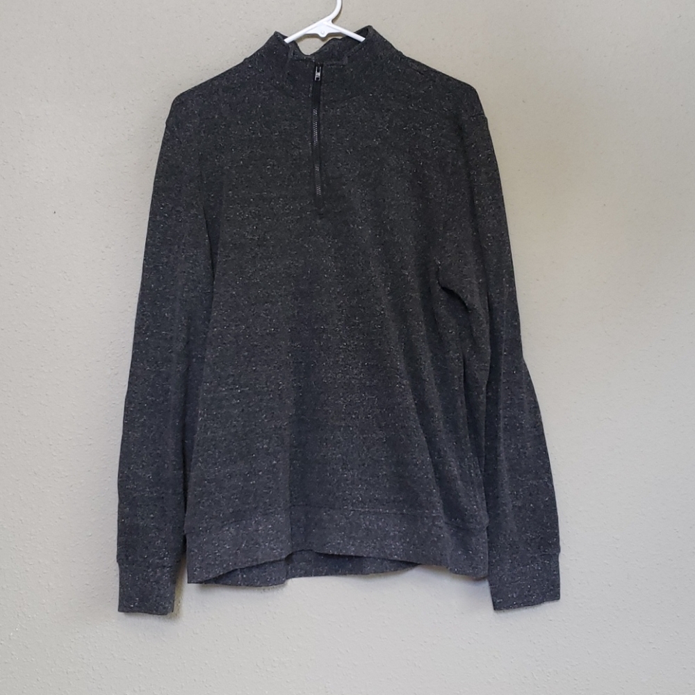 Mens grey partial zip down sweater